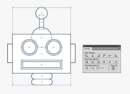ترسیم یک ربات در ایلوستریتور